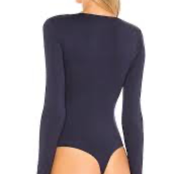 Lovers + Friends Cullen Bodysuit Black Asymmetrical Long Sleeve Revolve, Size S - Picture 4 of 4